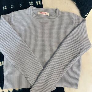 Organic John Patrick waffle cashmere  Women's Light Blue Sweater